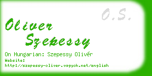 oliver szepessy business card
